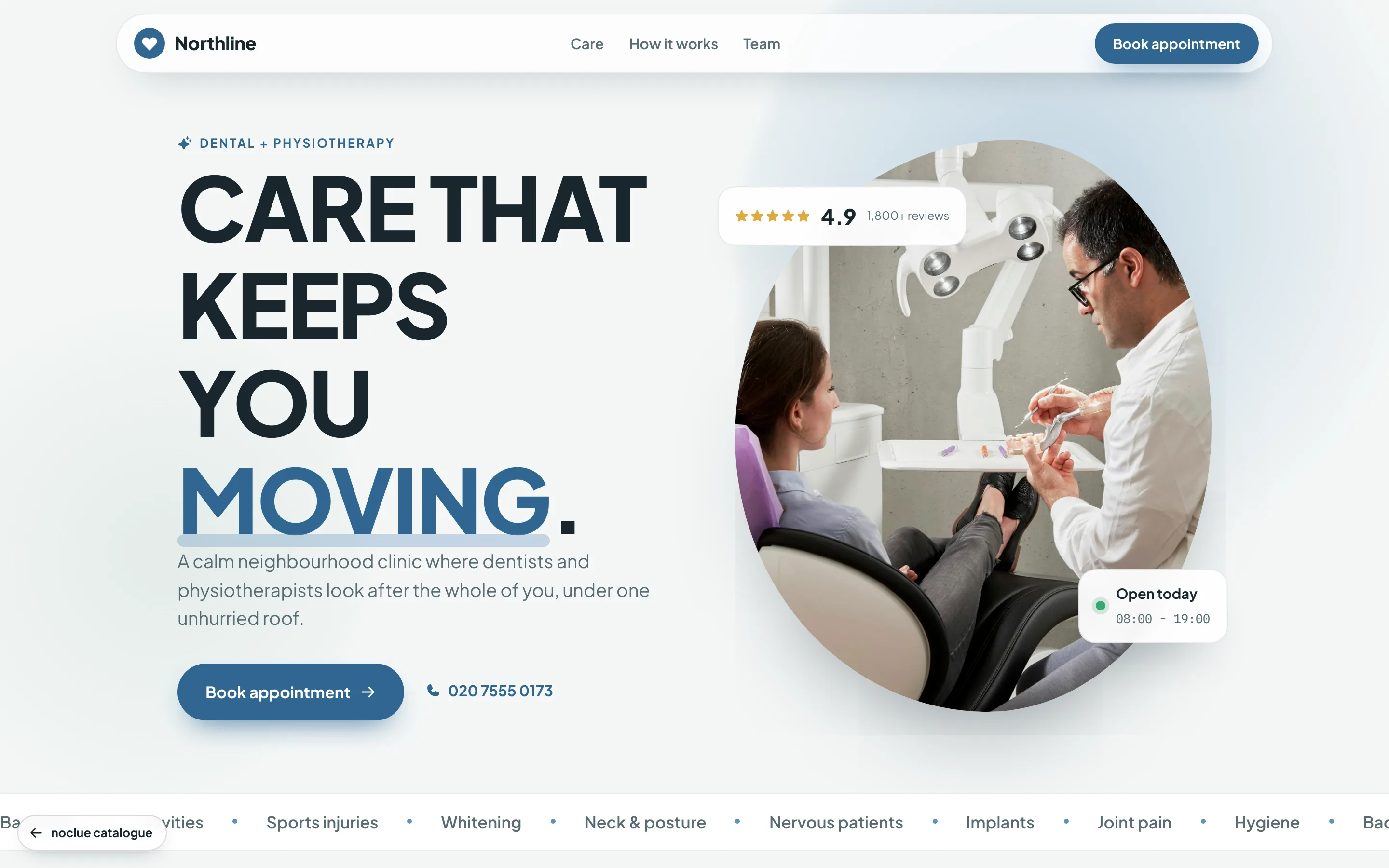 Web kliniky s pokojným a výrazným vizuálom od nášho dizajnérskeho tímu